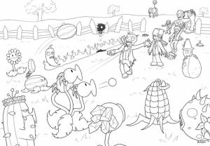 Раскраски Зомби против растений