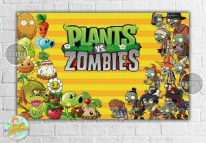 Плакат Растения против зомби желтый