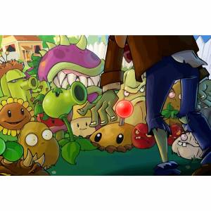 Картина по номерам на холсте рисование Растения против зомби