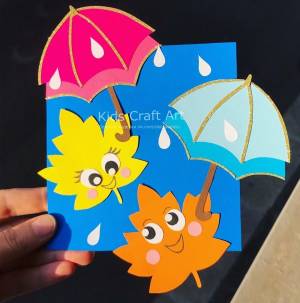 Осенний зонт из цветной бумаги