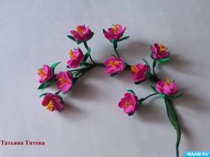 Мастер-класс по изготовлению поделки из фоамирана «Веточка цветущей сакуры»