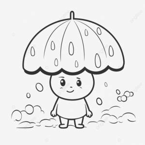 ребенок с зонтиком раскраски мультфильм иллюстрации наброски эскиз рисунок вектор PNG , рисунок муссона, сезон дождей, эскиз муссона PNG картинки и пнг рисунок для й загрузки