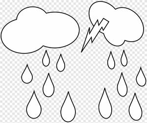 Раскраска Дождь с изображением зонтика, переменная облачность, угол, белый png