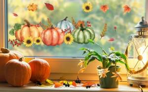 Осенние вытынанки на окна