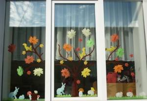 Осенние вытынанки на окна