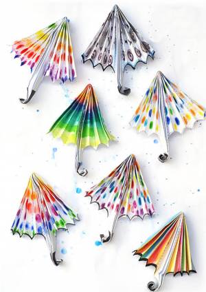 Поделка зонтик пошагово из бумаги, картона, природного материала