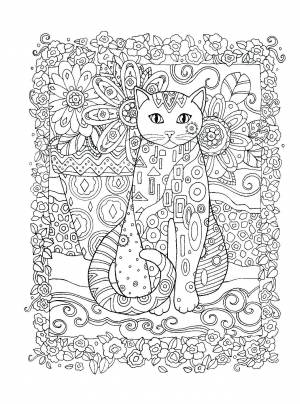 Раскраски сложные котики