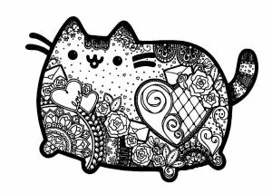 Раскраски котики сложные