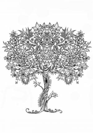 Раскраски Антистресс Деревья