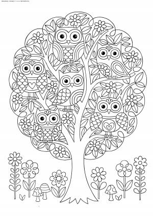 Раскраска антистресс дерево любви для детей  правильно