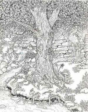 Раскраски Антистресс деревья