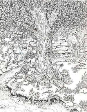 Раскраски Антистресс деревья