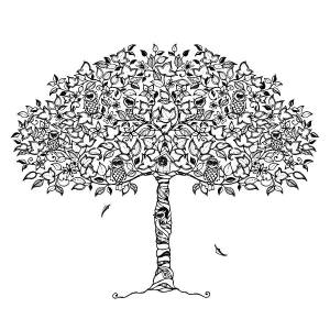 Раскраски Раскраска Дерево счатья раскраски антистресс