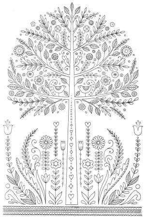Раскраски Раскраска Узорное дерево Антистресс