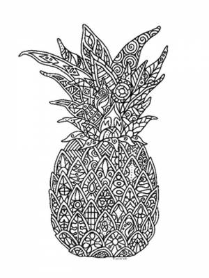 Раскраска Ананас Антистресс  картинку для девочек
