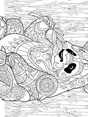 Раскраска Бамбук Антистресс черно белая для девочек