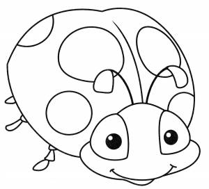 Раскраска Улыбчивая божья коровка