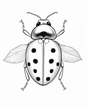 Раскраска Божья Коровка для детей 3, 4, 5, 6, 7, 8 лет