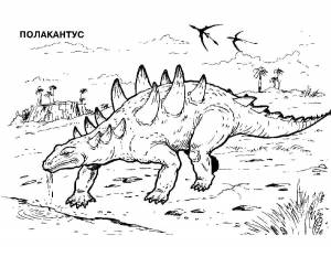 Раскраски аскраски, Раскраска динозавры полакантус динозавр