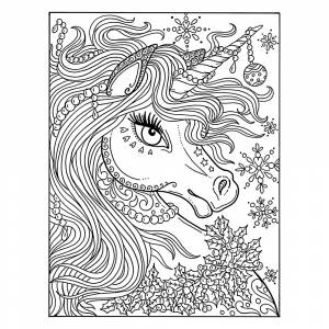 Раскраска Антистресс голова единорога
