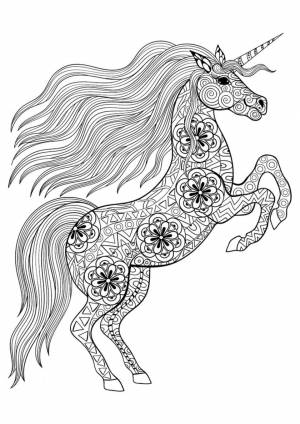 Раскраска Сложный единорог