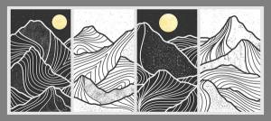 Desert landscape black white