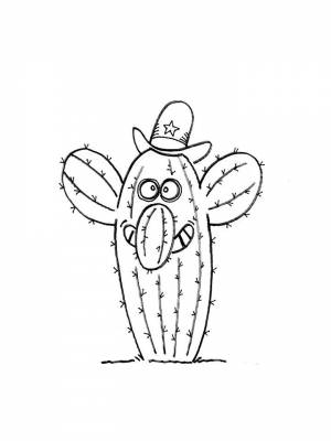 Раскраска Кактус   в формате