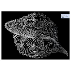 Гравюра с эффектом серебра ТРИ СОВЫ Кит