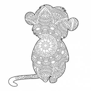 Zentangle обезьяна мандала раскраски для взрослых животных раскраски антистресс раскраски страницы