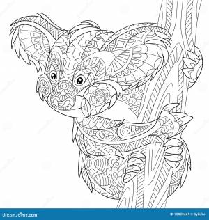 Медведь коалы Zentangle стзованный Иллюстрация вектора