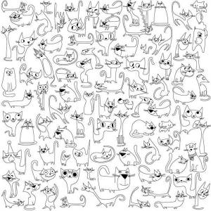 Раскраска-антистресс котята