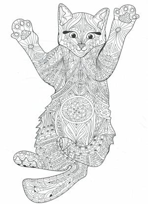 Раскраска антистресс кошка