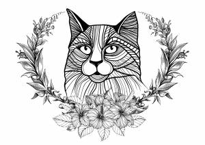 Раскраски антистресс Кошки