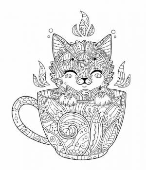 Раскраска антистресс кошка