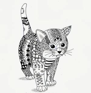 Раскраска антистресс кошка