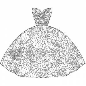 Раскраска Платье антистресс