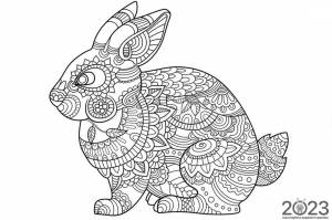 Кролик раскраска антистресс