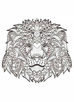 Раскраски Лев Антистресс