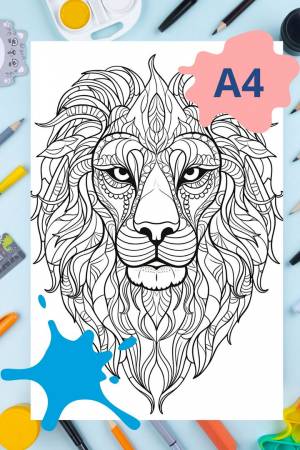 Раскраска антистресс Лев