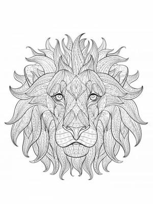 Раскраски Лев Антистресс   в формате