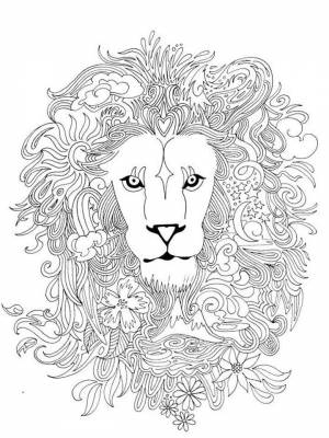 Раскраски Лев Антистресс   в формате