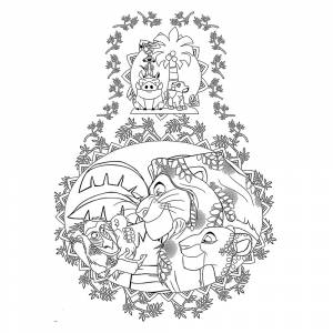 Раскраска Антистресс персонажи Короля льва