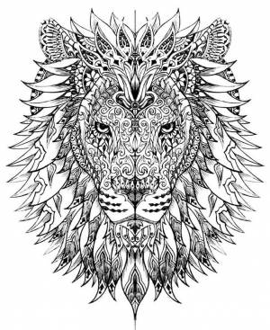 Раскраска антистресс лев