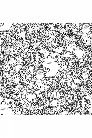 Раскраска Антистресс Чаепитие