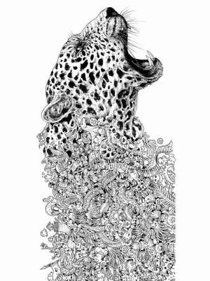 Раскраски Леопард Антистресс