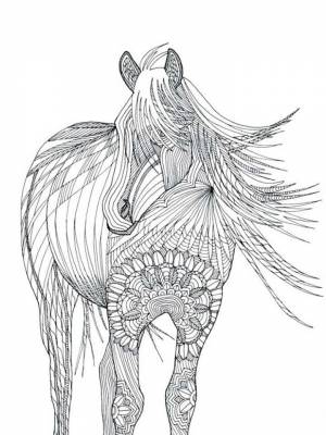 Раскраска Лошадь Антистресс