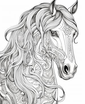 Раскраска Лошадь Мандала
