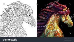 Раскраска страницы мустанг лошади