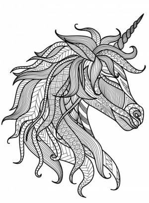 Раскраски сложные животные единорог