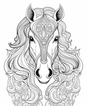 Раскраска Лошадь Мандала